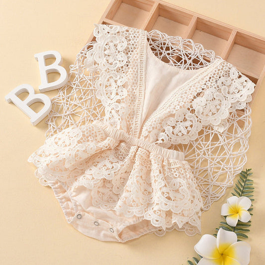 Body infantil de renda vintage 