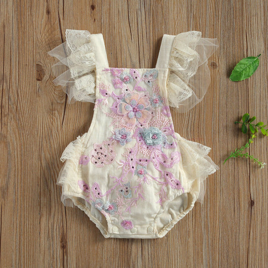 Body con bordado de flores